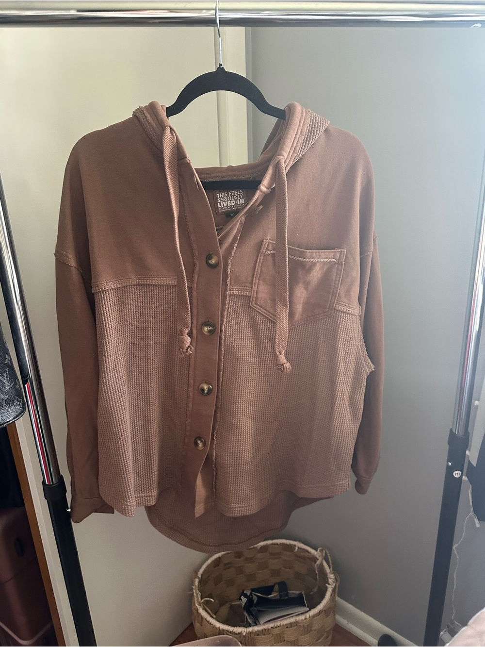American Eagle oversized Waffle Button up